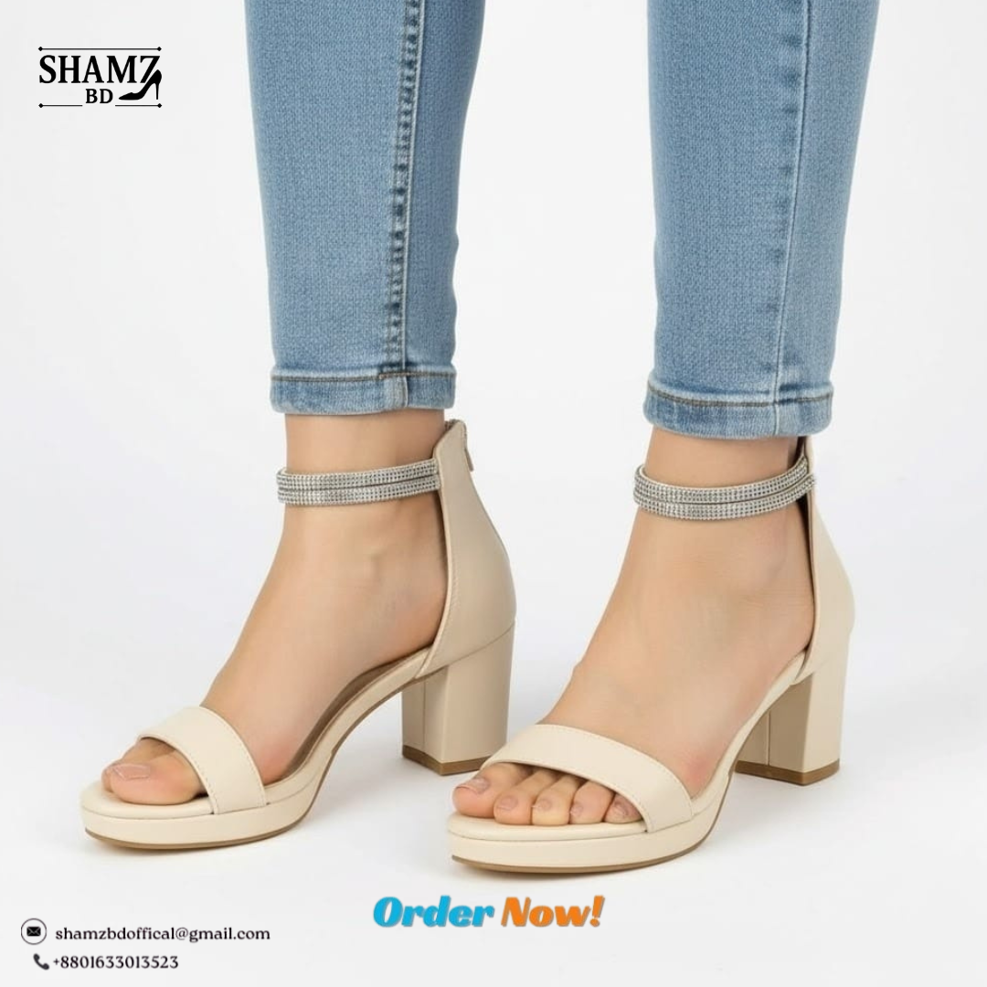 SHAMZ “Pearl Grace” Block Heel