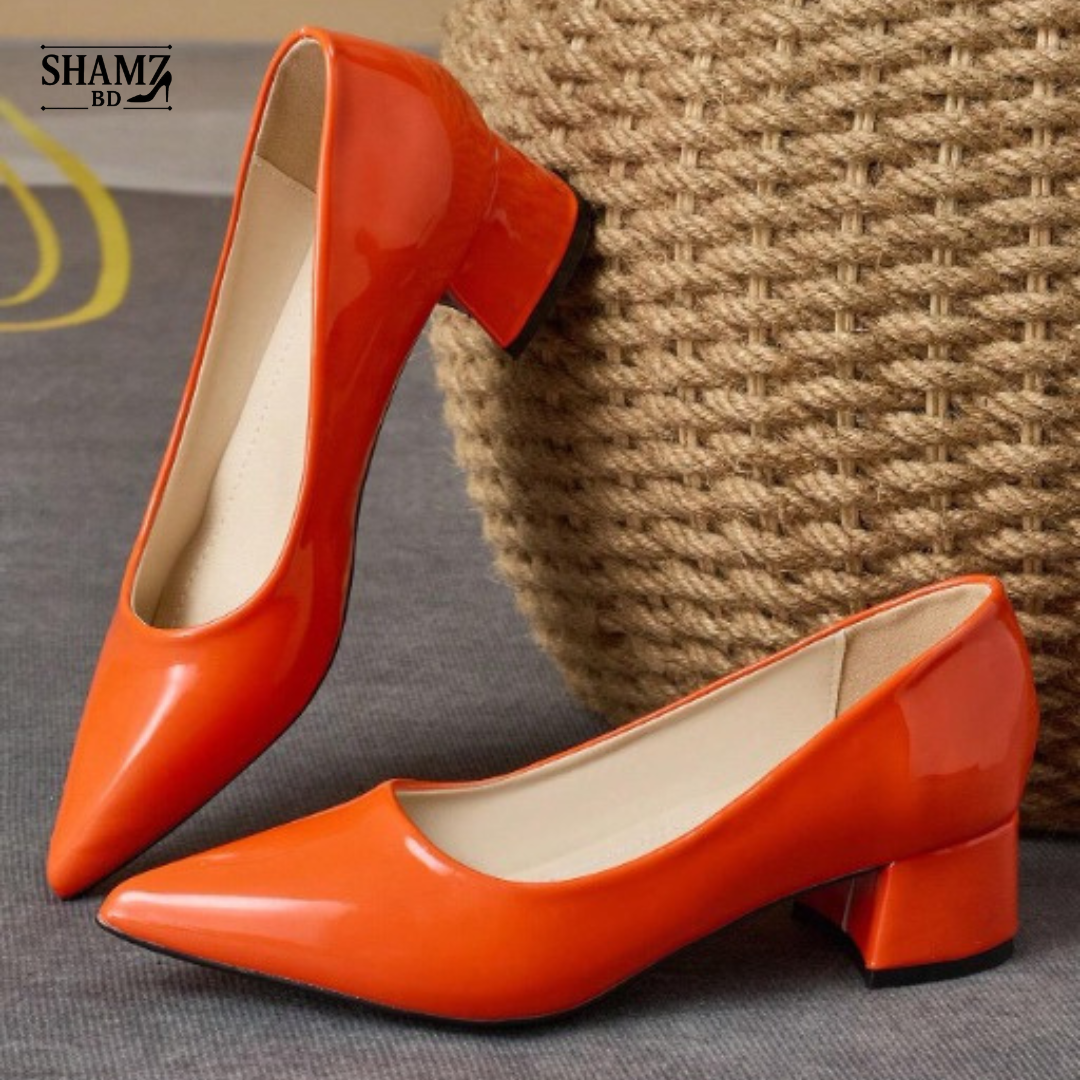 Blush Pointed-Toe Block Heel