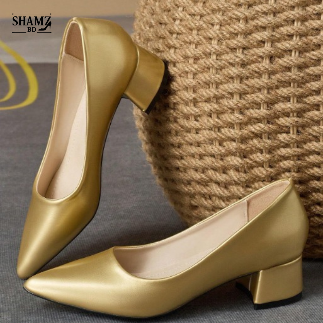 Blush Pointed-Toe Block Heel